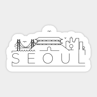 Seoul Minimal Skyline Sticker